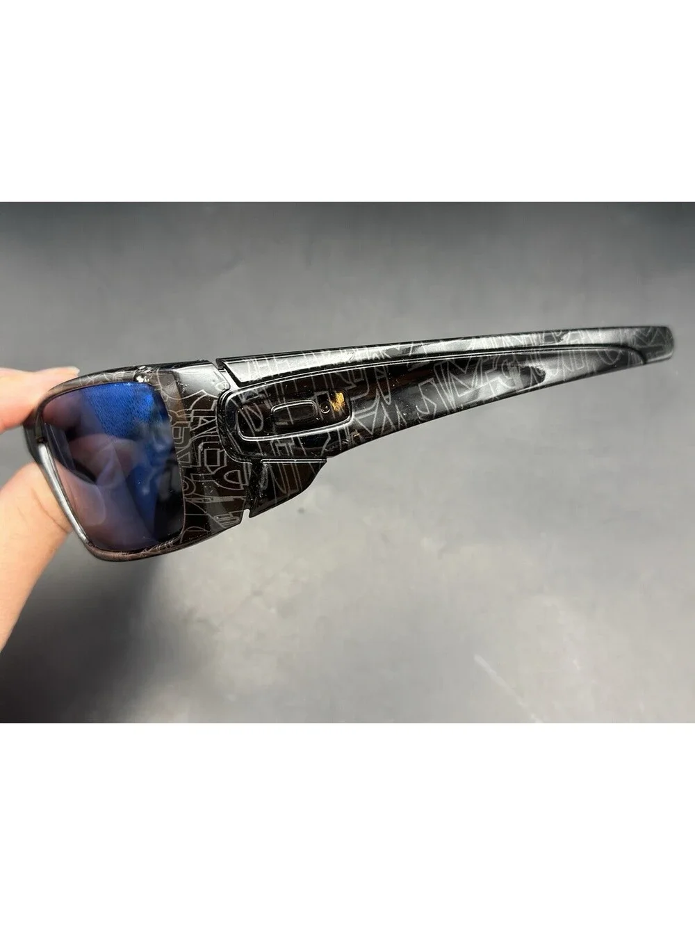 Oakley Fuel Cell Polished Black Ghost Text w/Ice Iridium Lenses